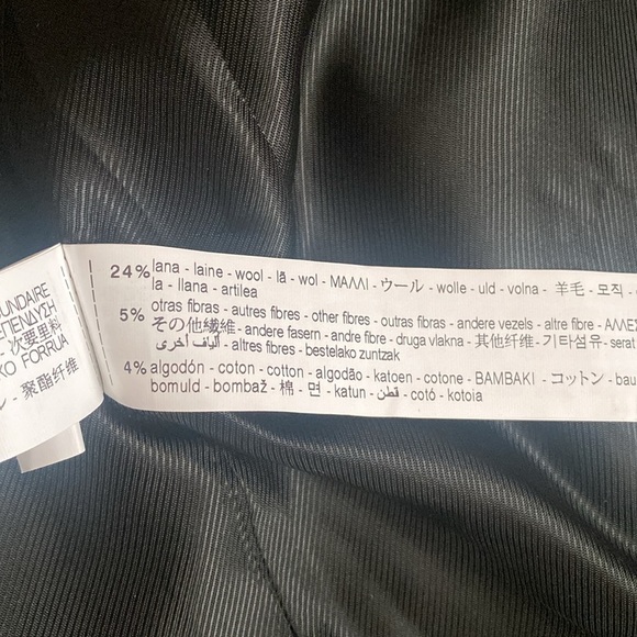 Zara Wool Tweed Houndstooth Boxy Fringe Hem Blazer Neutral Jacket size Small - Picture 13 of 13